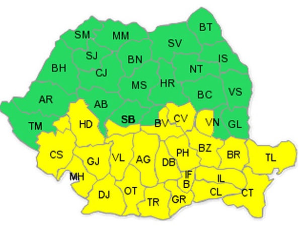 cod galben viscol si ninsori muntenia, oltenia, dobrogea