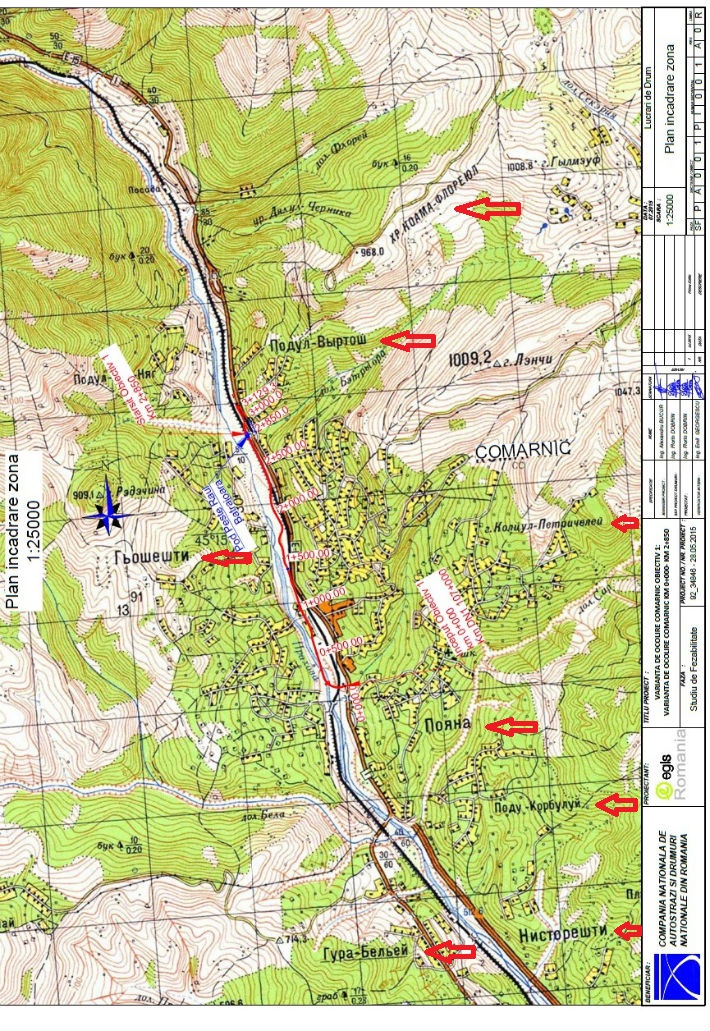 plan incadrare varianta ocolire Comarnic -harta ruseasca