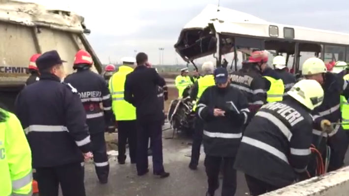 accident DN1 autocar autobasculanta cinci morti