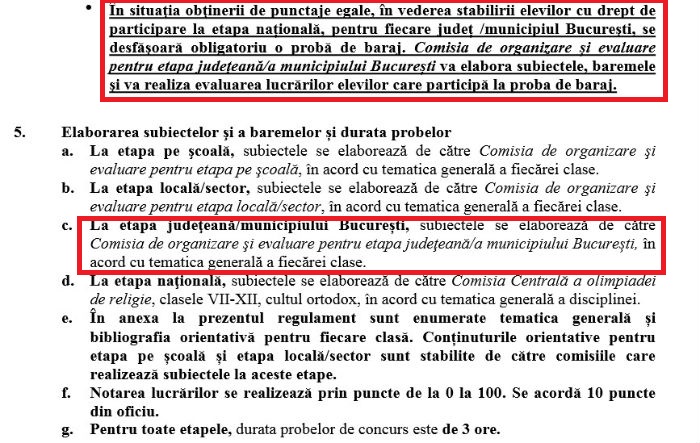 regulament olimpiada Ministerul Educatiei
