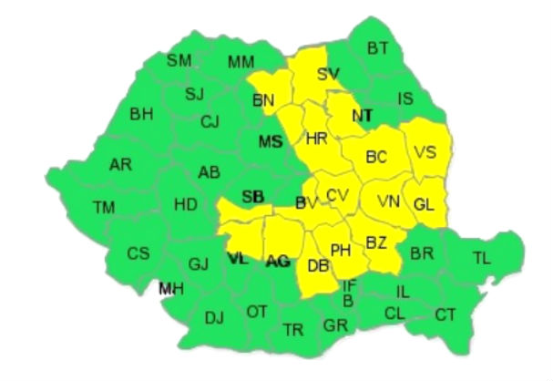 cod galben ploi romania 10 - 11 aprilie 2016