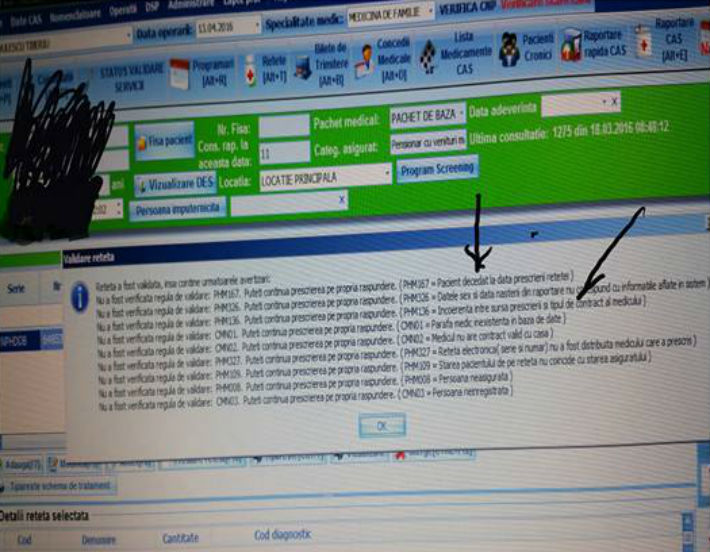eroare sistem informatic CNAS