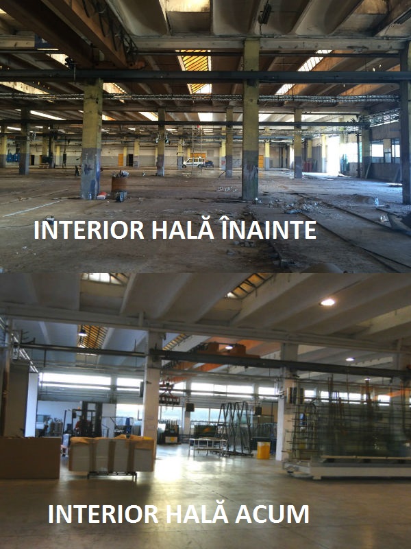 Pietta Glass - hala C58 inainte si dupa modernizare