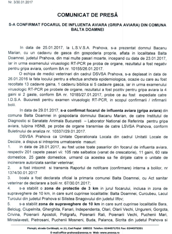 comunicat DSVSA Prahova 1