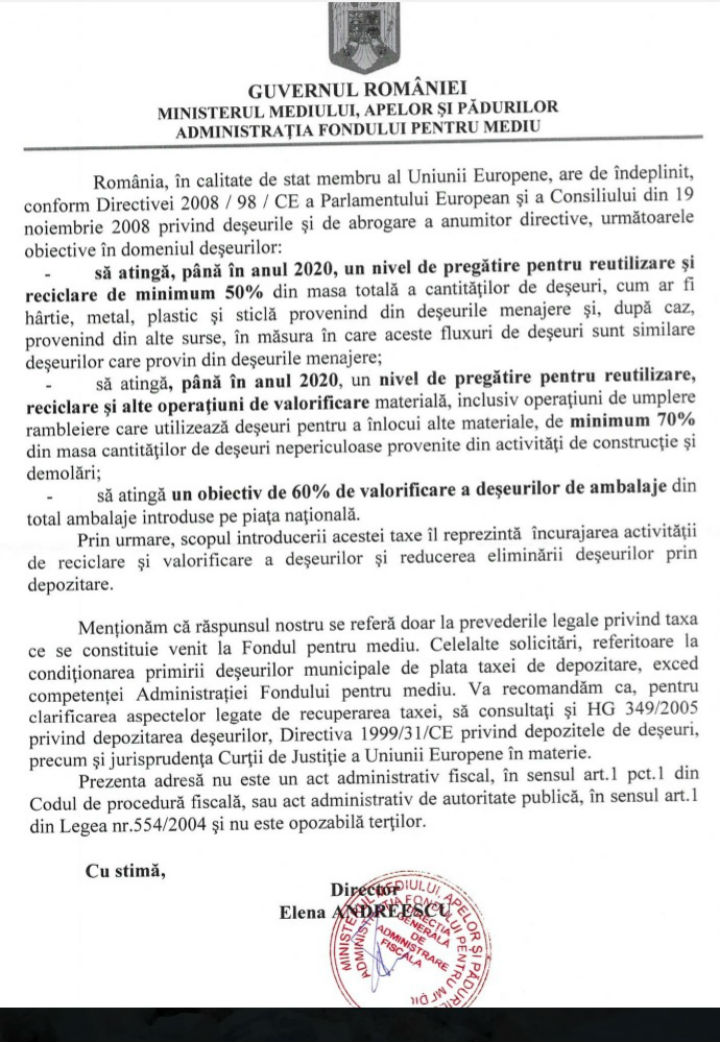Ministerul Mediului - taxa fondul de mediu 2