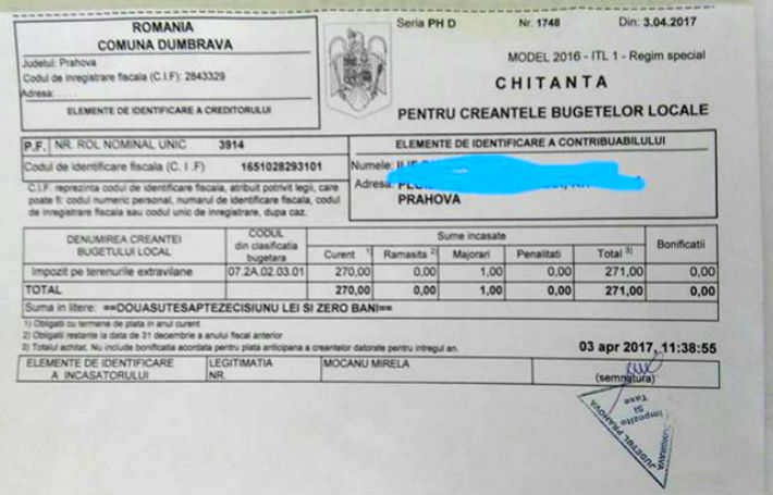 fara reducere la plata impozitului